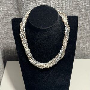 Unbranded Multistrand Gray Faux Pearl Necklace NWT